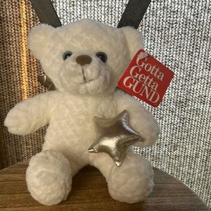 New NWT GUND Angelface Angel Wings White Bear 7" Plush Stuffed Animal